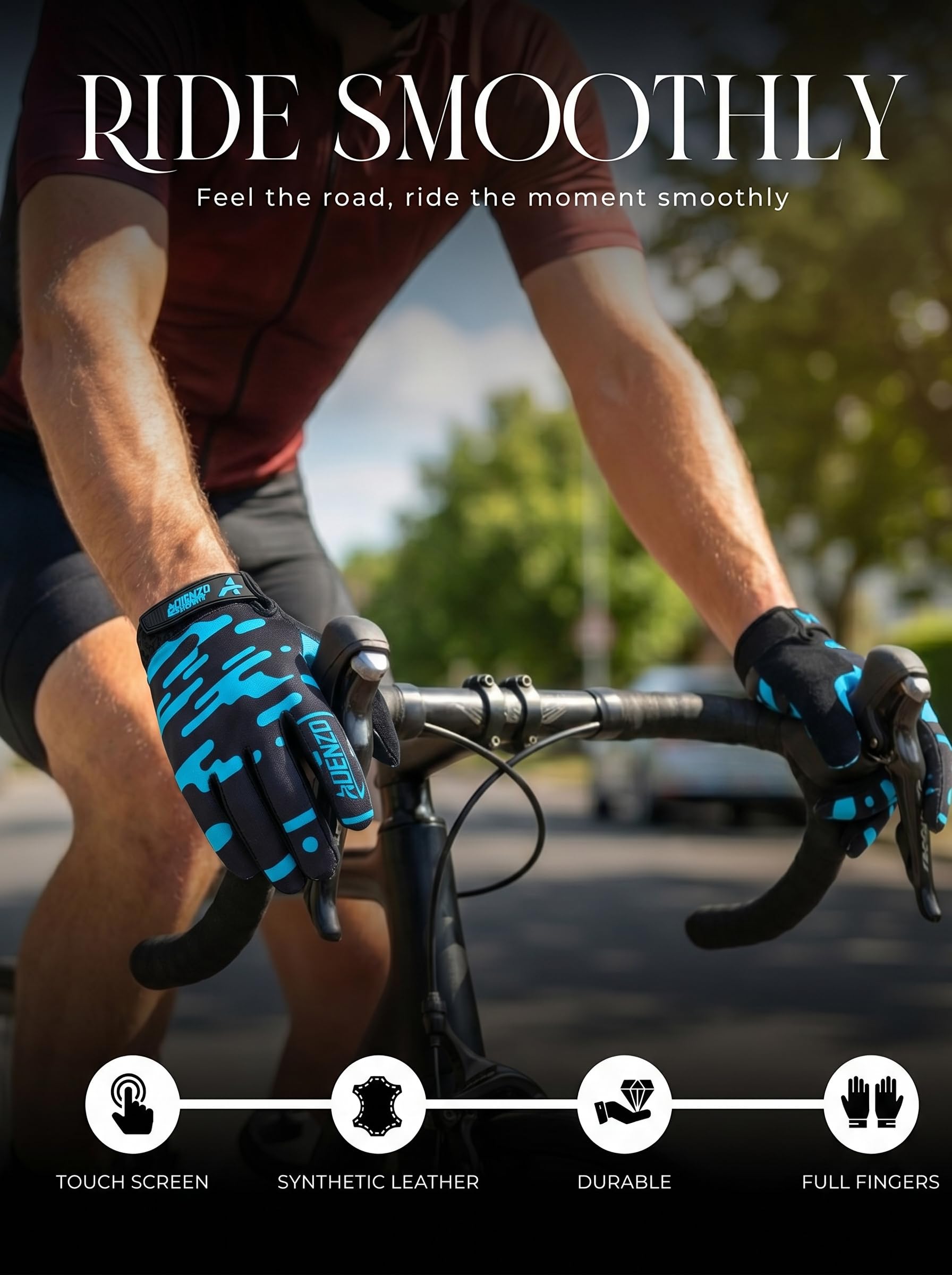 Off-Road Motorcycle Gloves for Men & Women–SKY BLUE-Dirt Bike