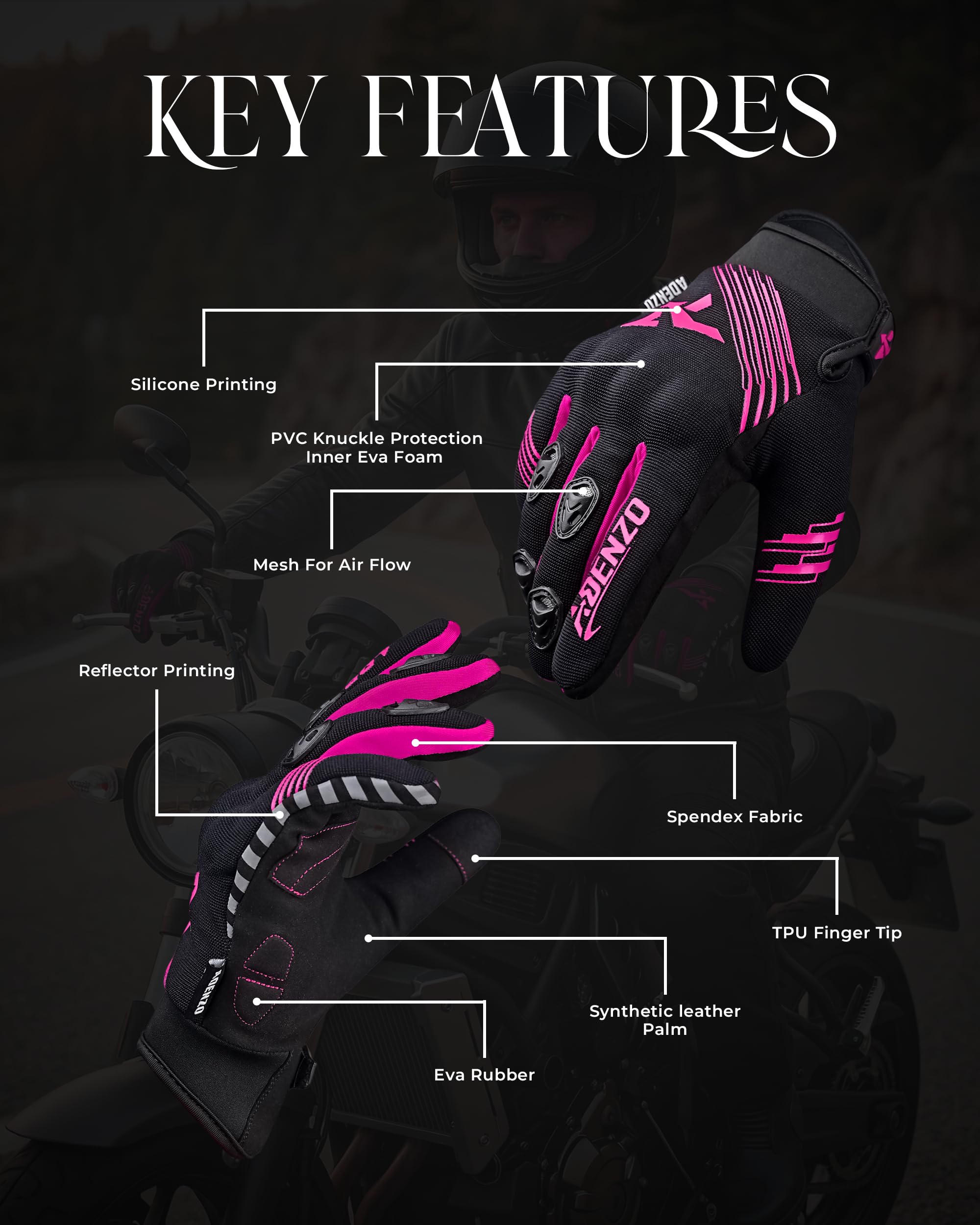Motorcycle Gloves for Men & Women-Knuckle Protection