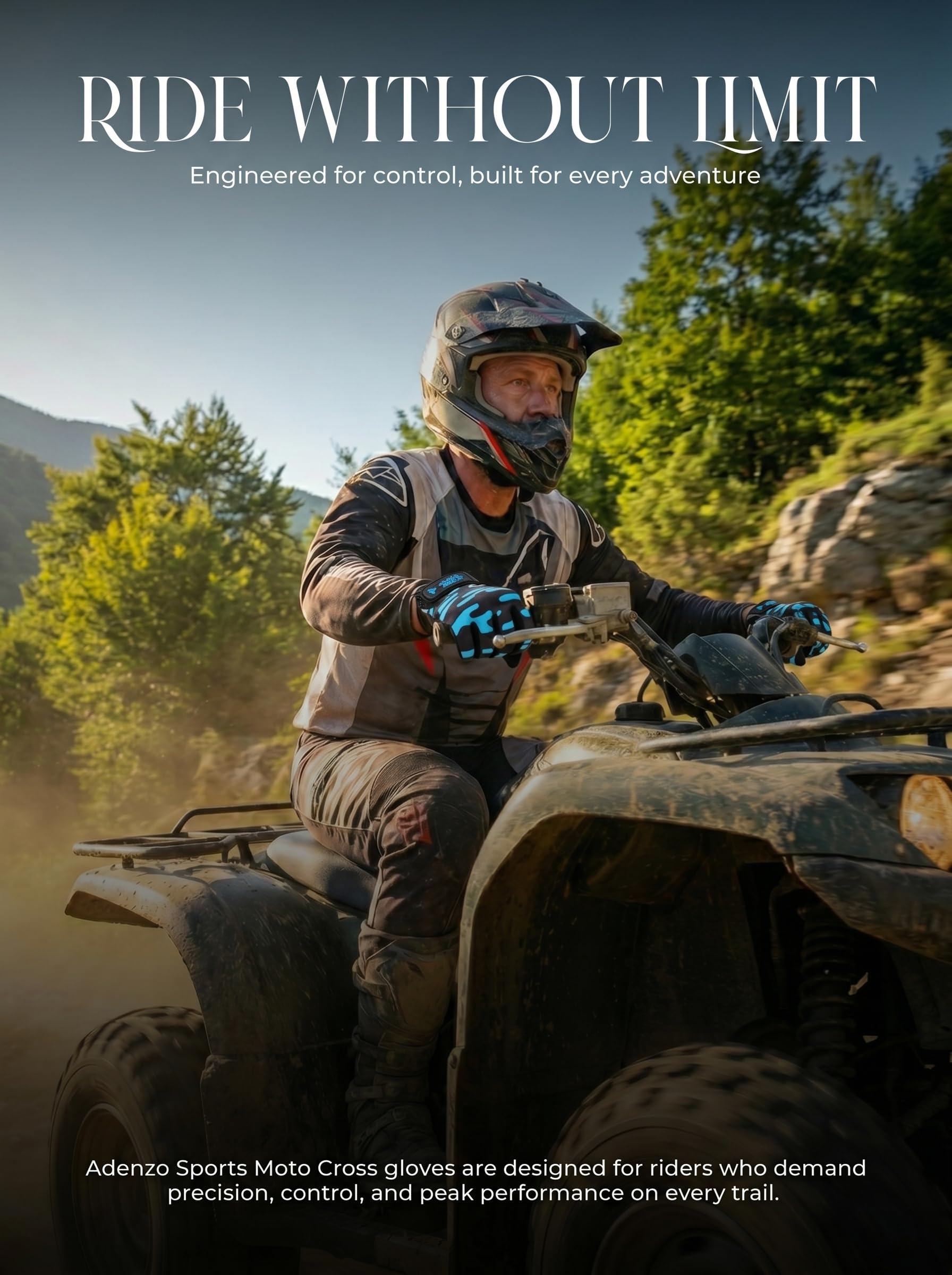 Off-Road Motorcycle Gloves for Men & Women–SKY BLUE-Dirt Bike