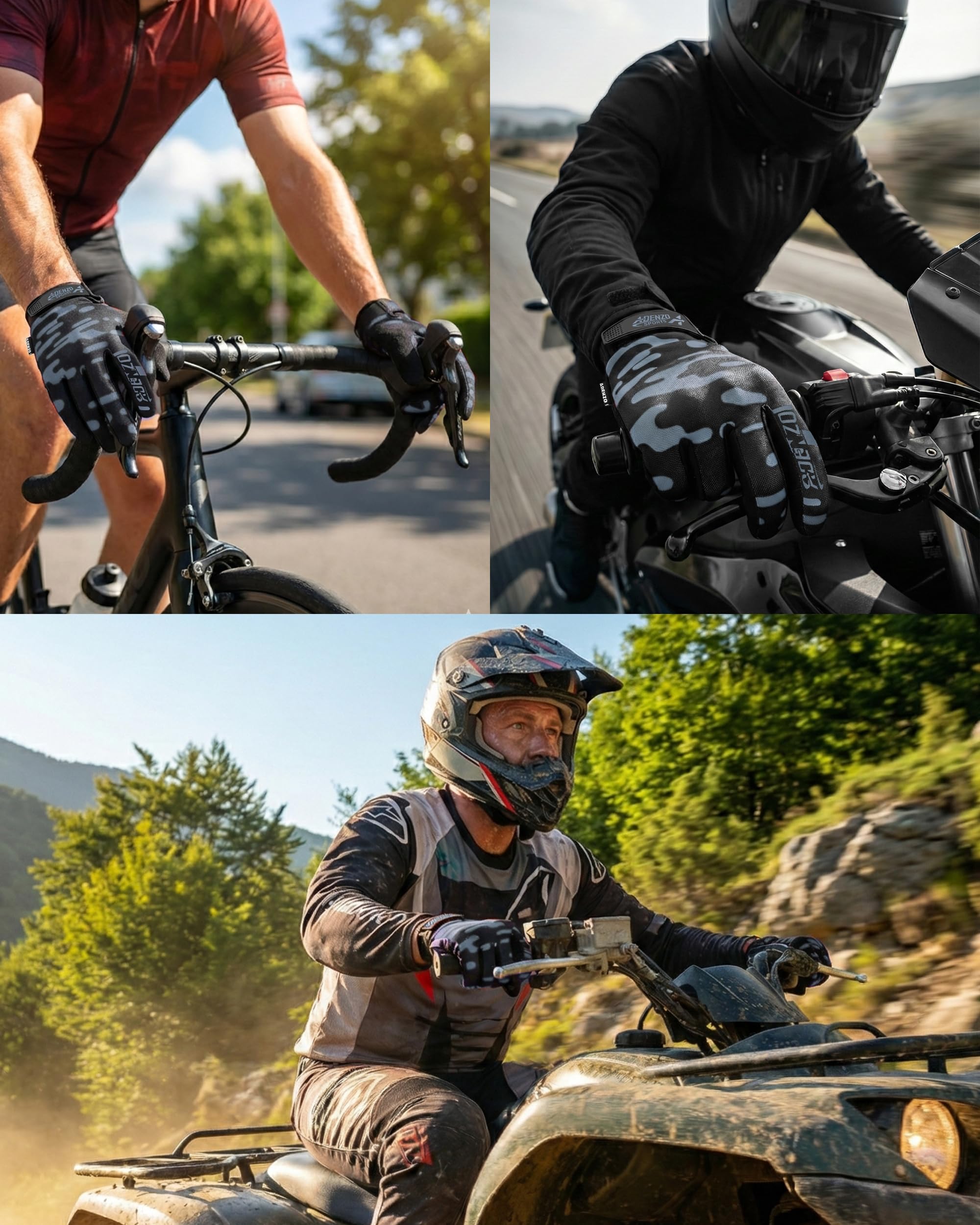 Off-Road Motorcycle Gloves for Men & Women-GREY-Dirt Bike