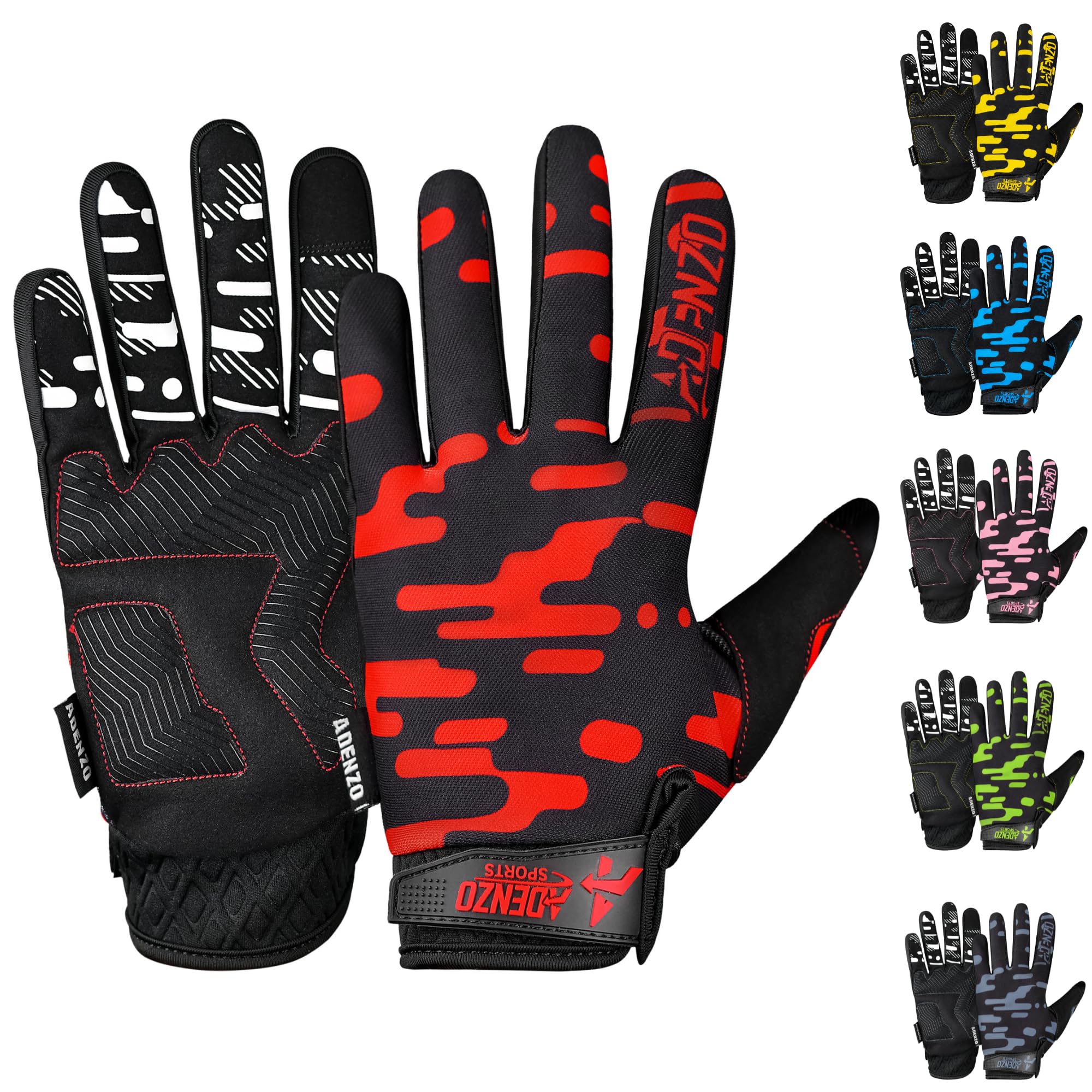 Off-Road Motorcycle Gloves for Men & Women-RED-Dirt Bike