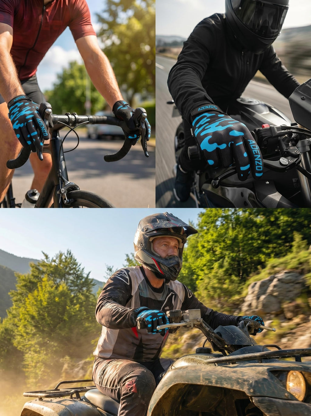 Off-Road Motorcycle Gloves for Men & Women–SKY BLUE-Dirt Bike
