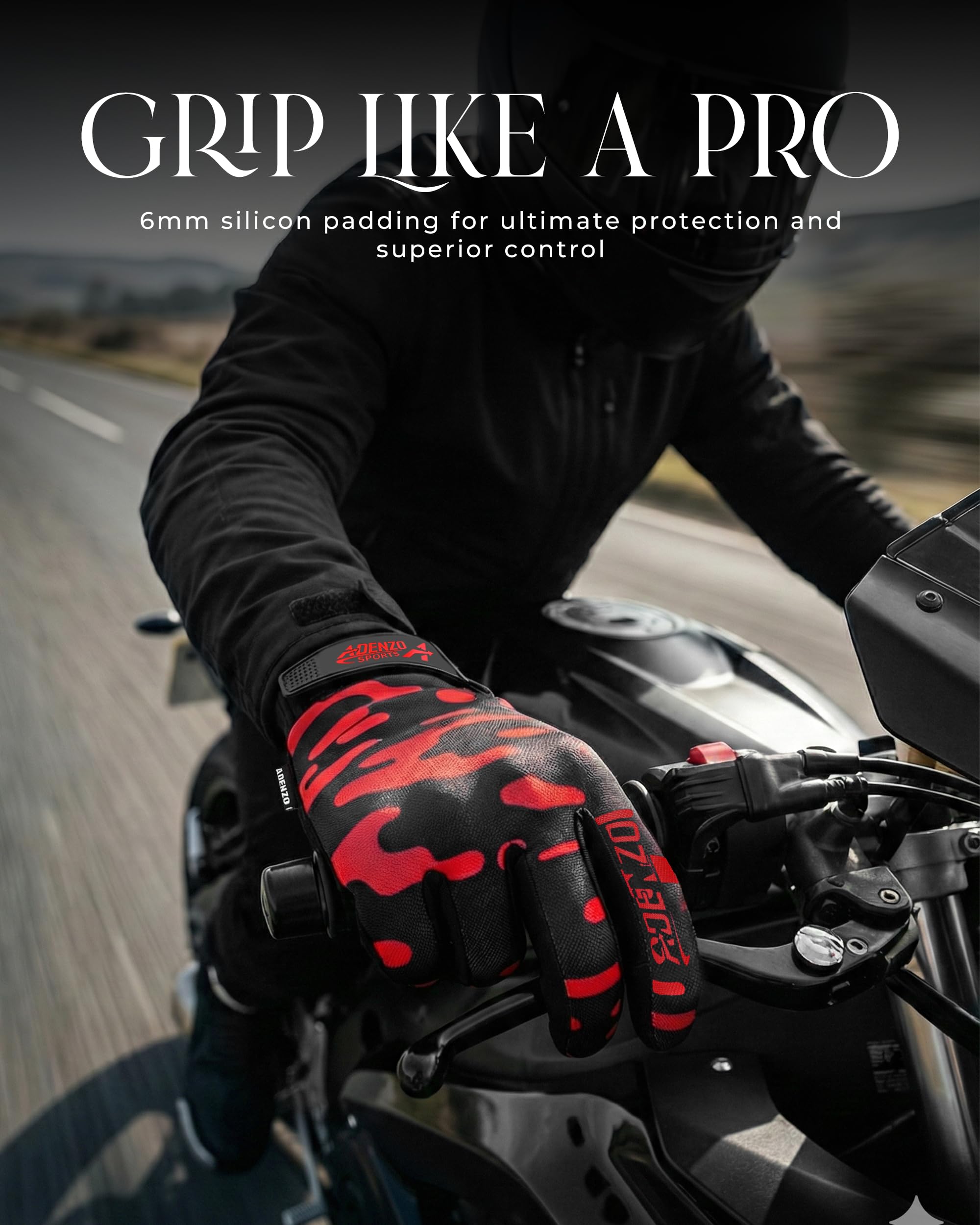 Off-Road Motorcycle Gloves for Men & Women-RED-Dirt Bike