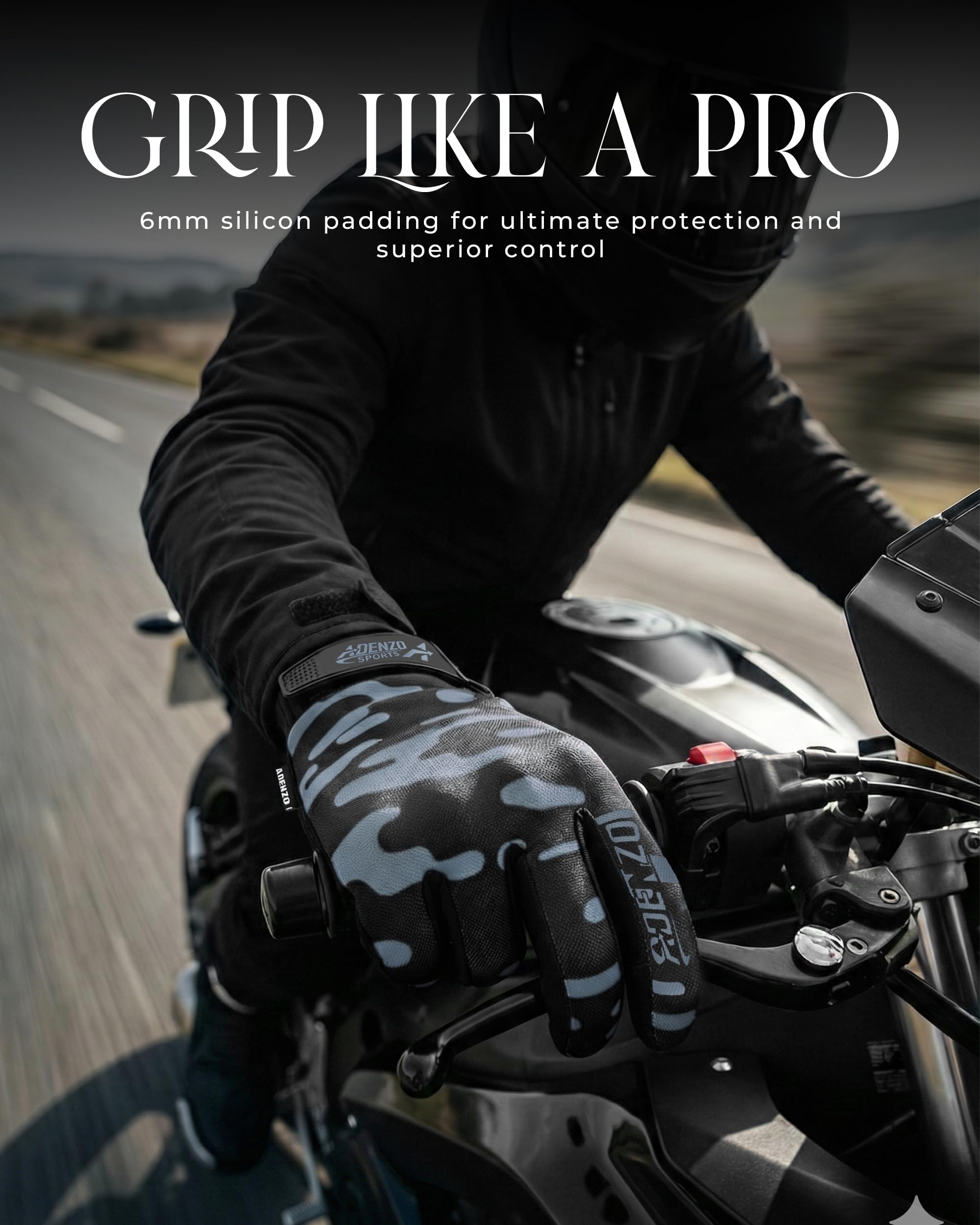 Off-Road Motorcycle Gloves for Men & Women-GREY-Dirt Bike