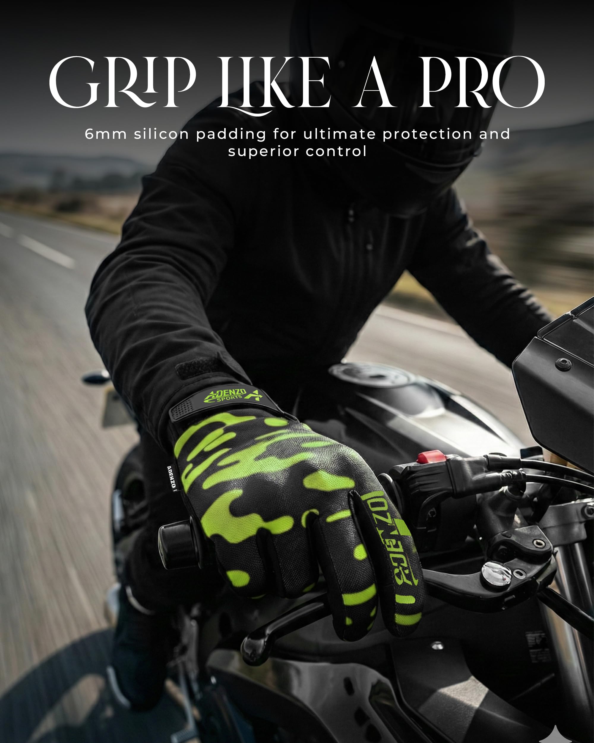 Off-Road Motorcycle Gloves for Men & Women-GREEN-Dirt Bike