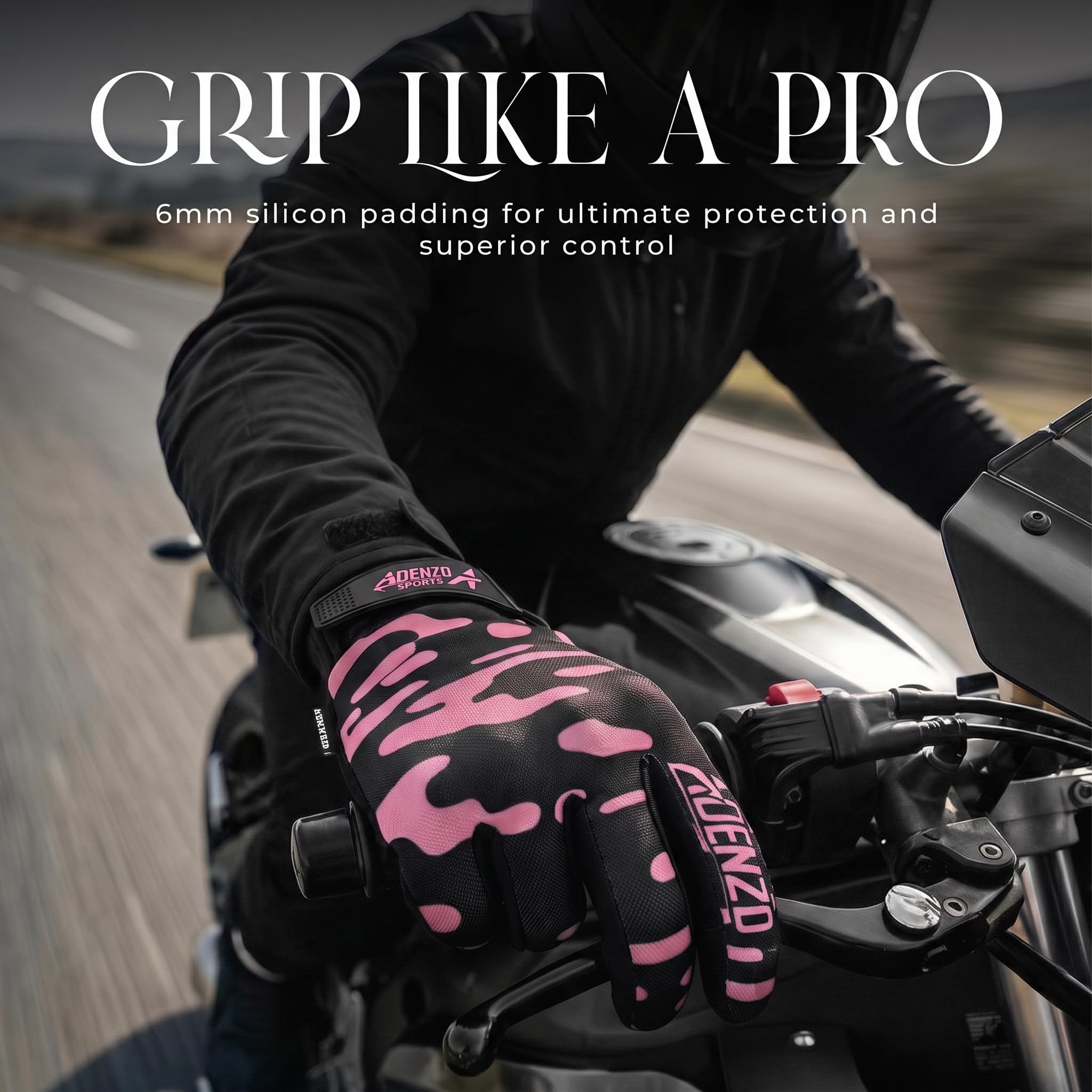 Off-Road Motorcycle Gloves for Men & Women–PINK-Dirt Bike