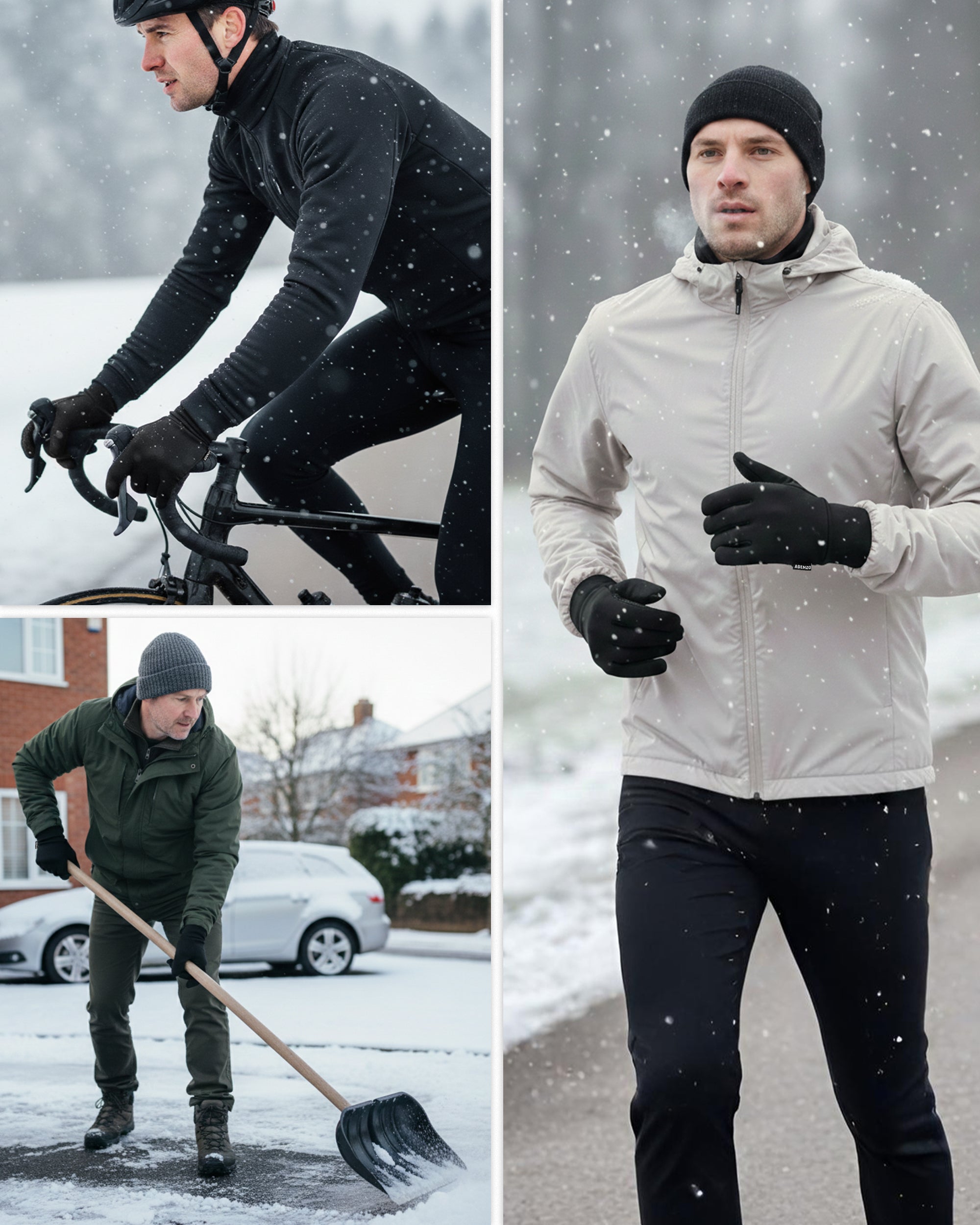 ADENZO Running Gloves for Men & Women-Anti-Slip Sports