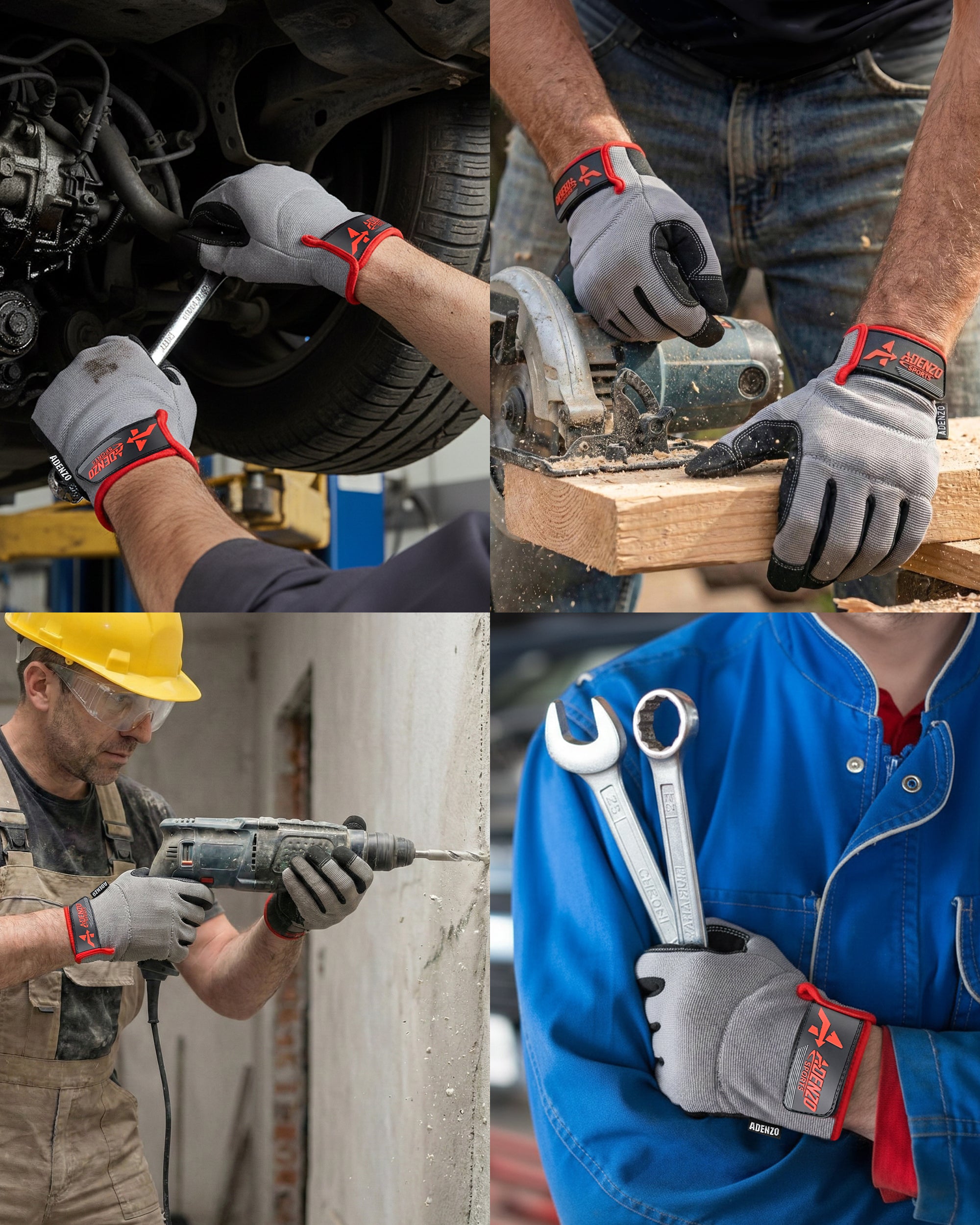 Multi Work Gloves for Men-Touchscreen-Grip for Construction