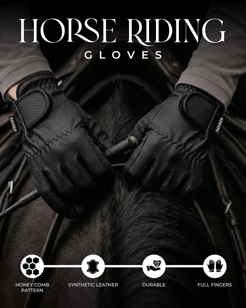 ADENZO Horse Riding Gloves for Men Women & Kids