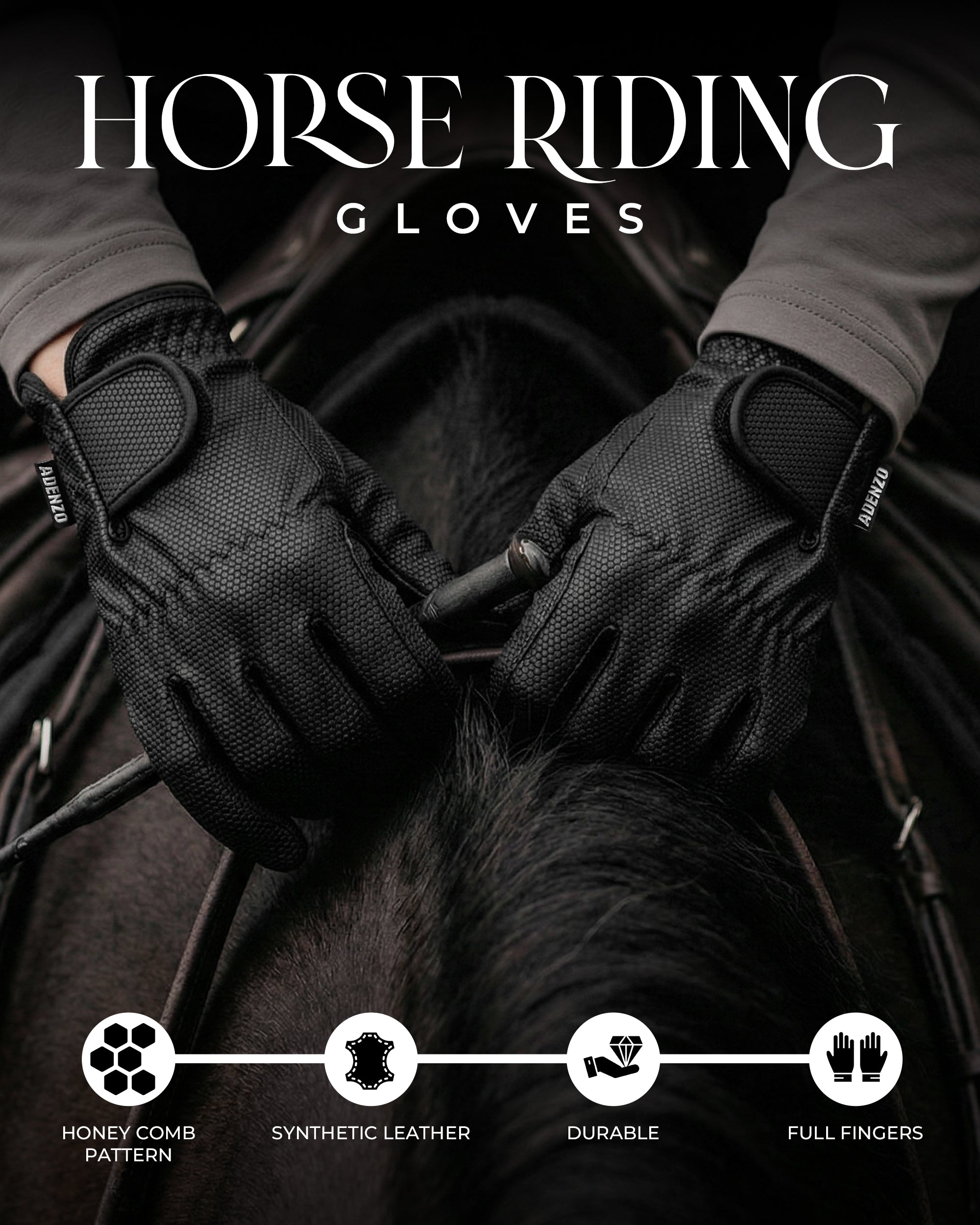 ADENZO Horse Riding Gloves for Men Women & Kids