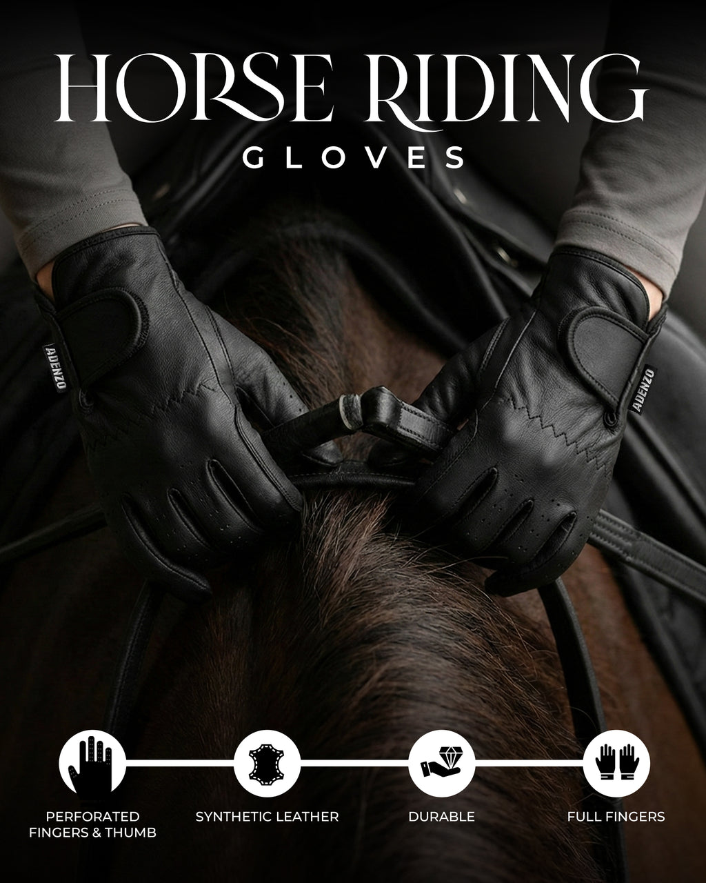 ADENZO Horse Riding Gloves for Men Women & Kids