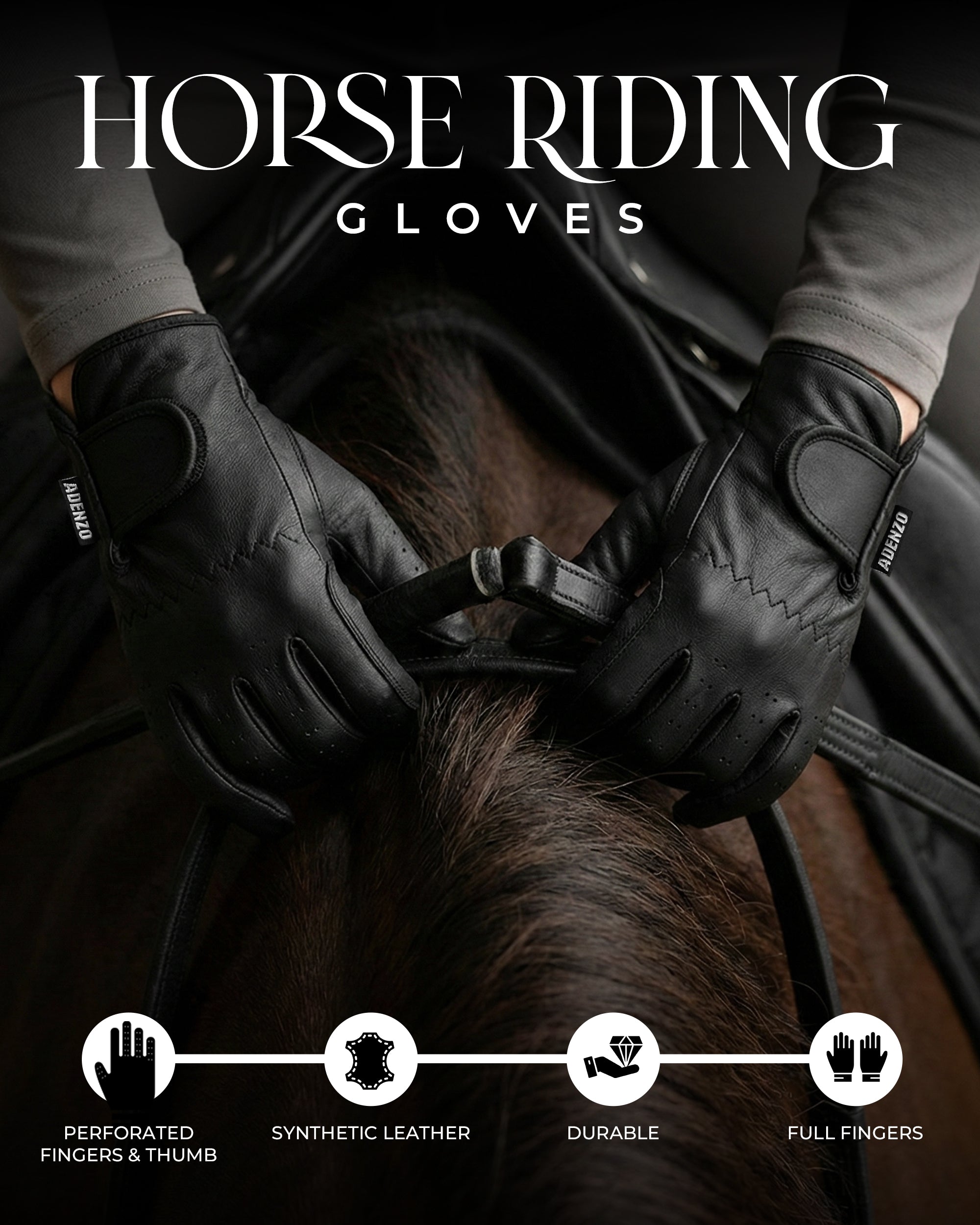 ADENZO Horse Riding Gloves for Men Women & Kids