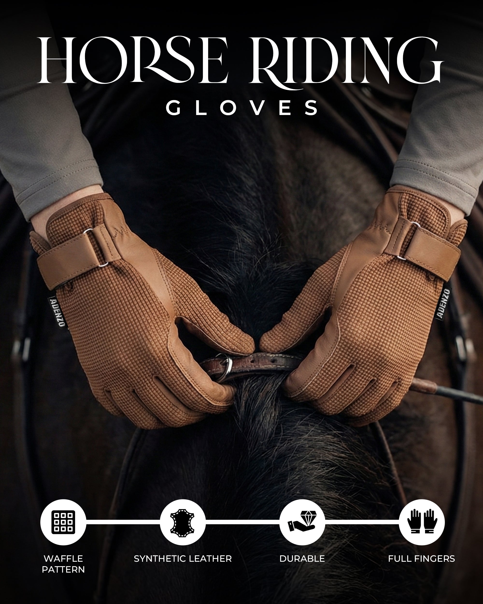 ADENZO Horse Riding Gloves for Men Women & Kids