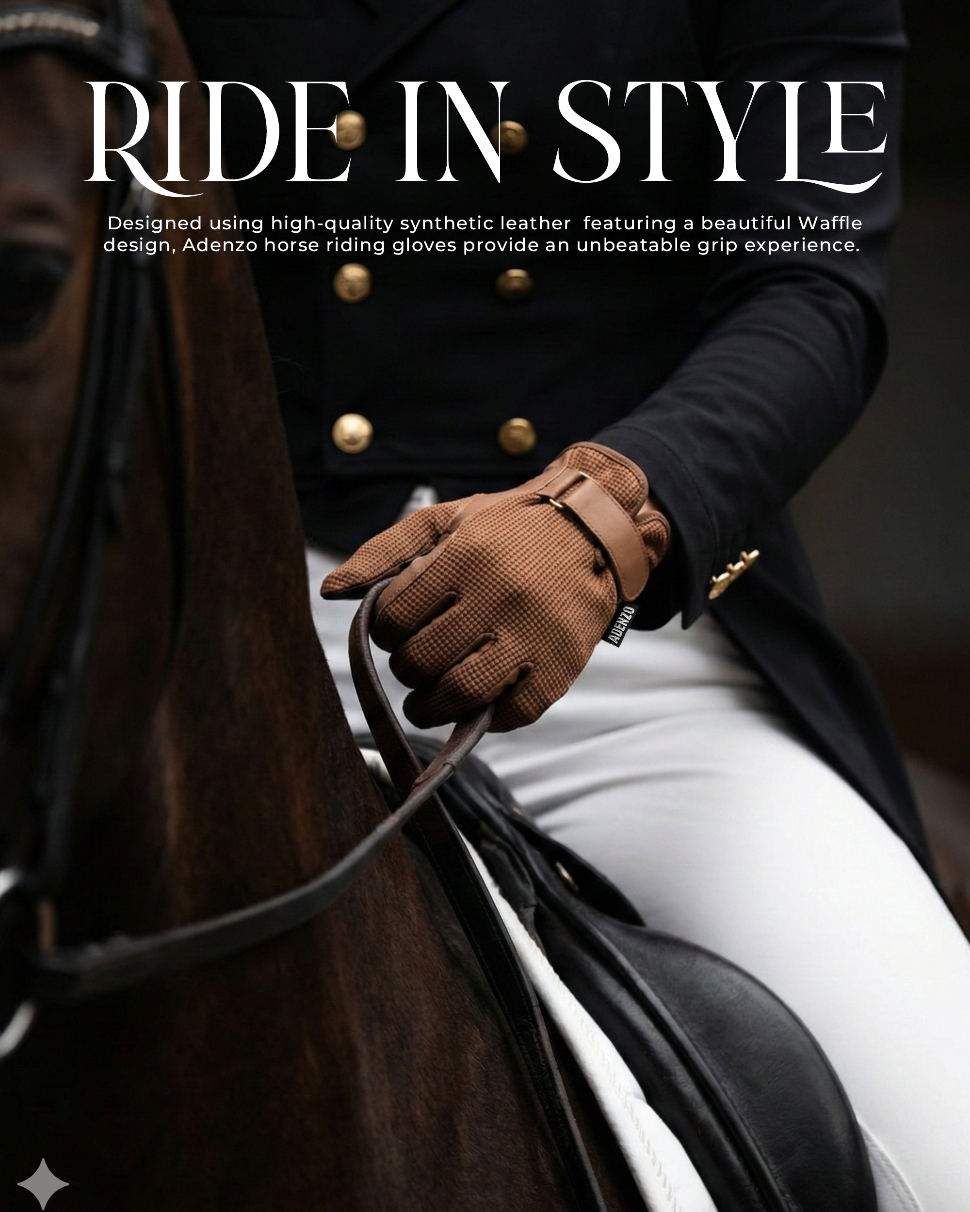 ADENZO Horse Riding Gloves for Men Women & Kids